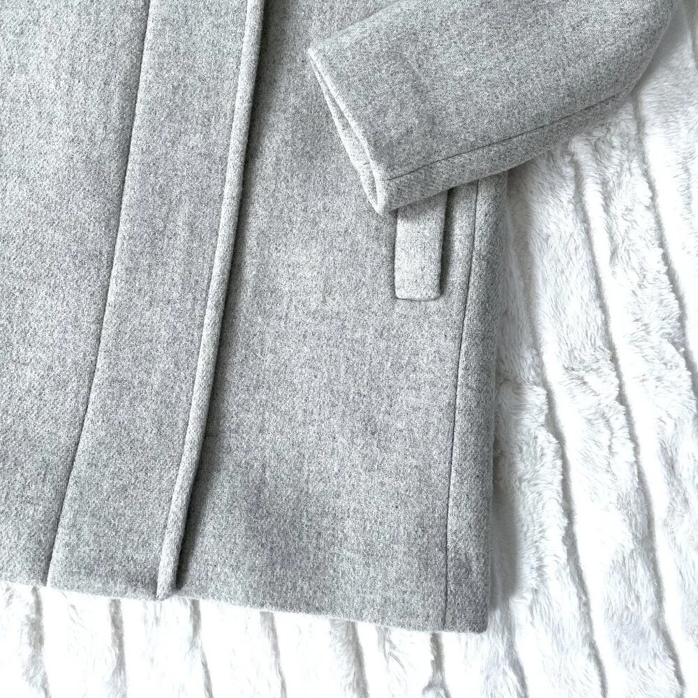 NWT J. Crew Wool-Blend City Coat Peacoat (Gray) 0